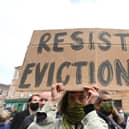 Protesters blocked an immigration van amid a 'stand off' over Home Office raid in Glasgow earlier this month.