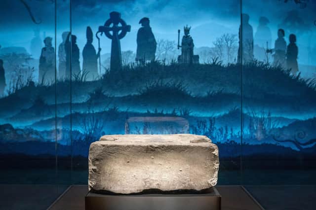 The Stone of Destiny on display at the new Perth Museum, ahead of the opening to the public earlier this year.