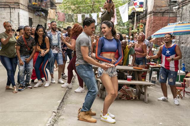 Anthony Ramos as Usnavi and Melissa Barrera as Vanessa in the movie that captivated Joe Goldblatt on his first post-lockdown visit to the cinema (Picture: Macall Polay/PA)