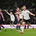 Kane Wilson of Derby County celebrates scoring against Lincoln City earlier in the season. Picture: Michael Regan/Getty Images
