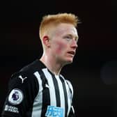 Matty Longstaff of Newcastle United  during the Premier League match between Arsenal and Newcastle United at Emirates Stadium on January 18, 2021 . (Photo by Catherine Ivill/Getty Images)