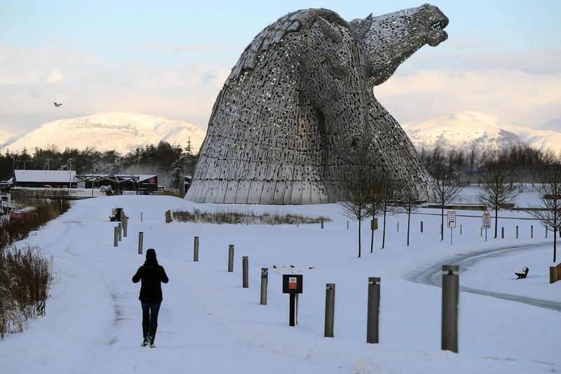 Even in winter, The Kelpies remain a great draw. Picture: Michael Gillen