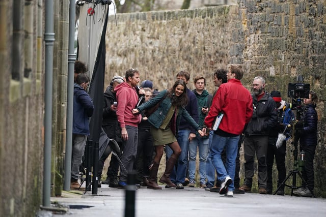 Actress Meg Bellamy, who plays Kate Middleton in between filming scenes for the next season of The Crown in St Andrews