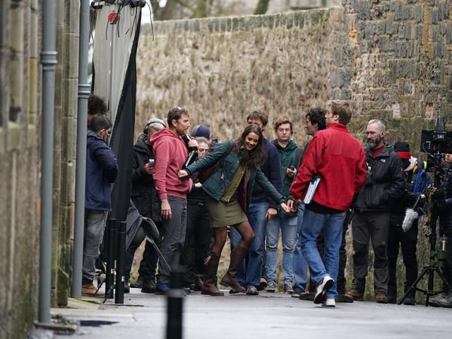 Actress Meg Bellamy, who plays Kate Middleton in between filming scenes for the next season of The Crown in St Andrews