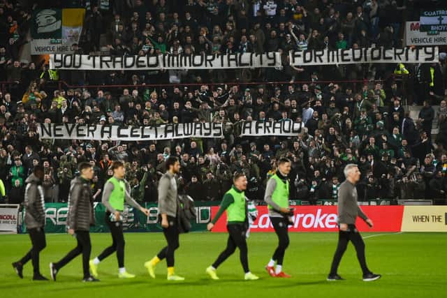 Celtic fans displayed their anger towards Rodgers after he left the club for Leicester City. Picture: SNS