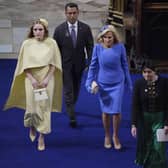First Lady of the United States, Dr Jill Biden,  and her grand daughter Finnegan Biden at the coronation of King Charles III and Queen Camilla at Westminster Abbey,