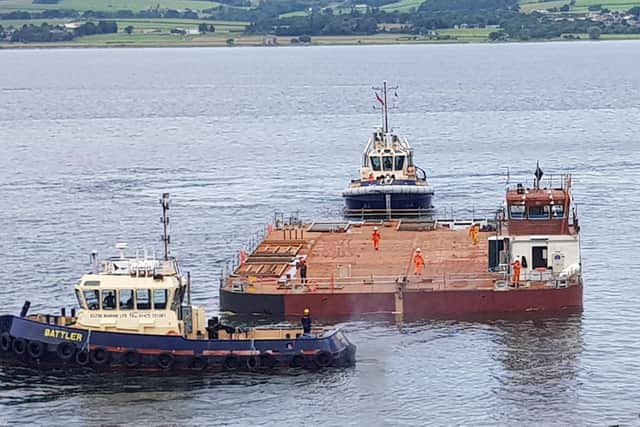 CMI Offshore towed the barge to Glasgow to continue its construction. Picture: CMI Offshore
