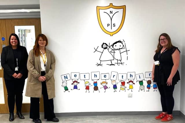 L-R Jemma Donnelly Head Teacher at Netherthird Primary, Aileen McCreadie Partnerships and Community Manager at OnPath Energy, Jaqueline Clapperton Principal Teacher