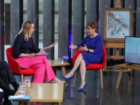 Nicola Sturgeon outlines her arguments for indyref2 on the Sunday with Laura Kuenssberg show
(Photo by Russell Cheyne/WPA Pool/Getty Images)