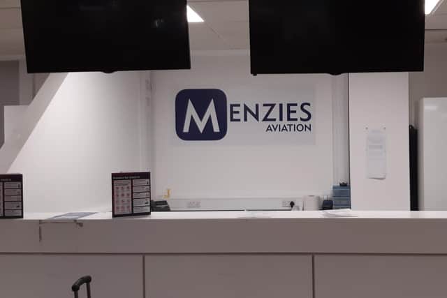 An unstaffed handling agents' desk at Edinburgh Airport on Monday. (Photo by The Scotsman)