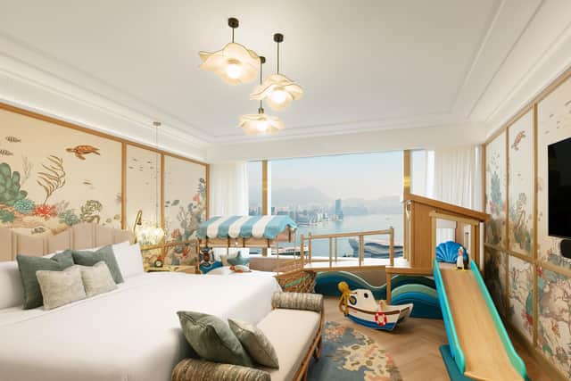 A Fisherman's Cove family room at Shangri-La Island hotel, Hong Kong. Pic: What The Fox Studio/IB Photography