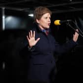 First Minister Nicola Sturgeon speaking at a rally outside the Scottish Parliament in Edinburgh following the decision by judges at the UK Supreme Court in London that the Scottish Parliament does not have the power to hold a second independence referendum. Picture date: Wednesday November 23, 2022.