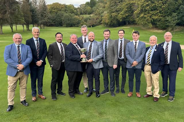 Glasgow Golf Club celebrate winning the Inter Cities Cup after beating Craigielaw at Douglas Park. Picture: Glasgow Golf Union