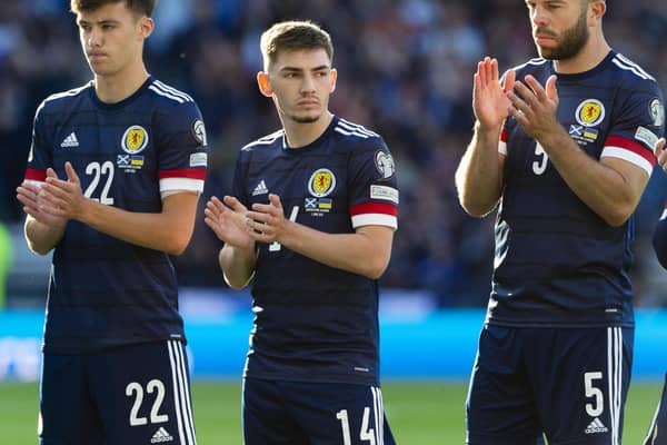 Scotland players (from left) Aaron Hickey, Billy Gilmour and Grant Hanley are all hoping to return from injury in time for Euro 2024. (Photo by Ewan Bootman / SNS Group)