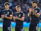 Scotland players (from left) Aaron Hickey, Billy Gilmour and Grant Hanley are all hoping to return from injury in time for Euro 2024. (Photo by Ewan Bootman / SNS Group)