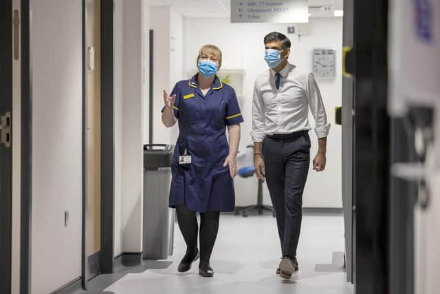 Prime Minister Rishi Sunak visits a community diagnostic centre in Oldham, Greater Manchester. Picture: James Glossop/The Times/PA Wire