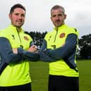 New Dundee United assistant Stevie Crawford (right) with head coach Liam Fox at the club's training base at the University of St Andrews. (Photo by Ross Parker / SNS Group)