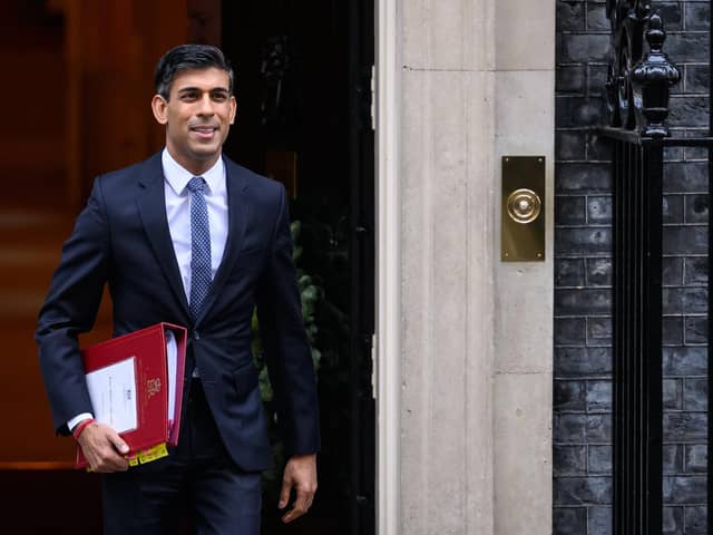 Prime Minister Rishi Sunak leaves number 10 Downing Street ahead of the weekly Prime Minister's Questions session. Picture: Leon Neal/Getty Images