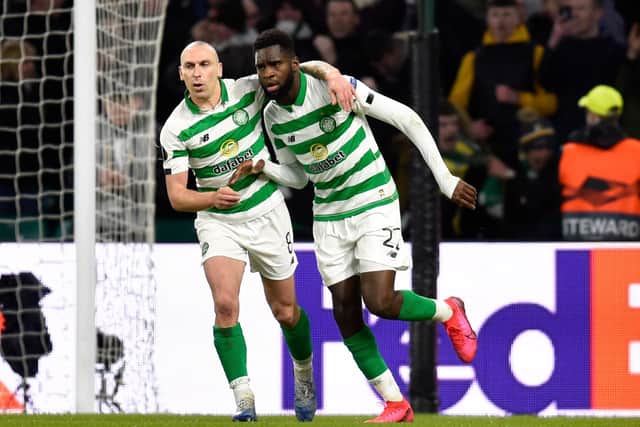 Celtic striker Odsonne Edouard, right, is a wanted man. Picture: SNS