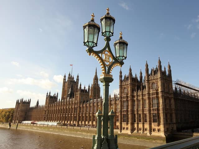 A general view of the Houses of Parliament in London, England.