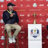 Team USA captain Steve Stricker and Team Europe captain Padraig Harrington answer questions at a Ryder Cup press conference at Whistling Straits in Wisconsin. Picture: AP Photo/Morry Gash.