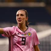 Caroline Weir of Scotland waves to the fans at Hampden Park (Photo by Mark Runnacles/Getty Images)