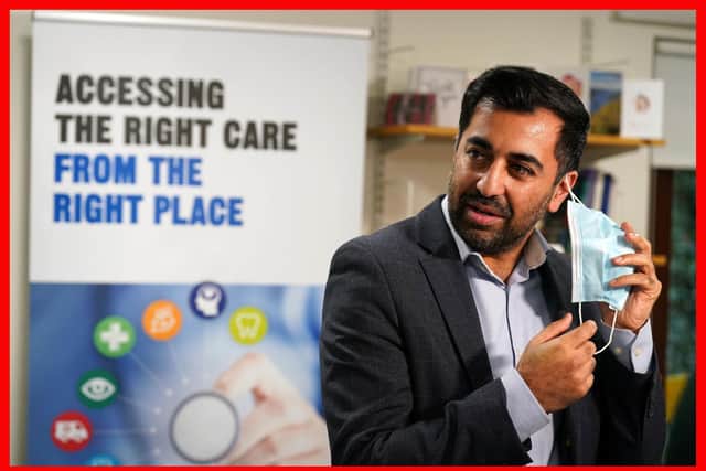 Health secretary Humza Yousaf as he attends the launch the Right Care, Right Place awareness campaign during a visit to Bangholm Medical Centre in Edinburgh. Picture: Andrew Milligan/PA Wire