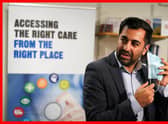 Health secretary Humza Yousaf as he attends the launch the Right Care, Right Place awareness campaign during a visit to Bangholm Medical Centre in Edinburgh. Picture: Andrew Milligan/PA Wire