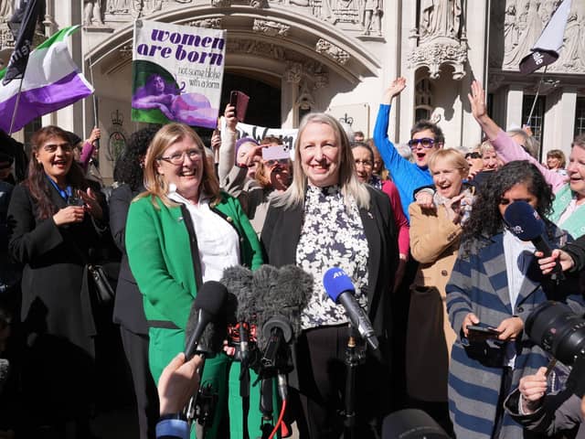 Susan Smith and Marion Calder from For Women Scotland following the UK Supreme Court verdict.