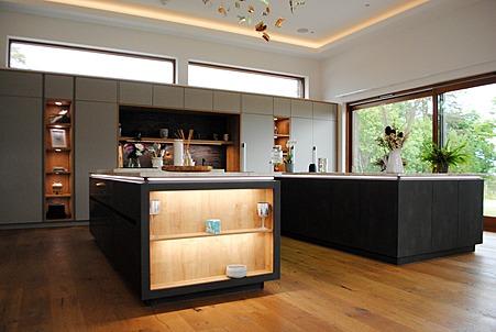 The enormous kitchen includes not one, but two kitchen islands.