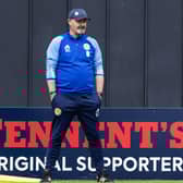 Scotland manager Steve Clarke during a training session at Lesser Hampden yesterday. His side are bidding to make history against Georgia tonight   (Photo by Craig Foy / SNS Group)