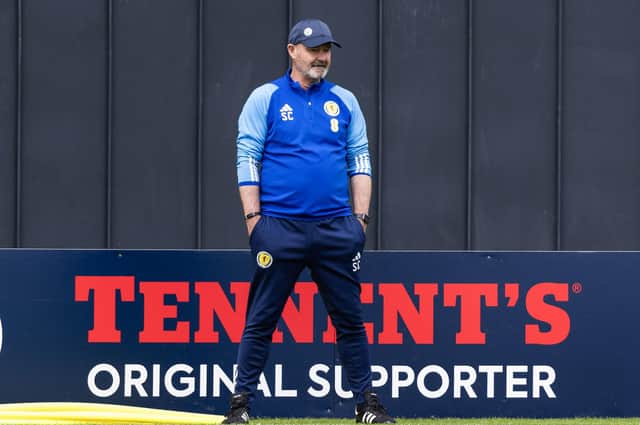 Scotland manager Steve Clarke during a training session at Lesser Hampden yesterday. His side are bidding to make history against Georgia tonight (Photo by Craig Foy / SNS Group)