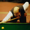 Willie Thorne competing at the World Snooker Championship at the Crucible in 1988.