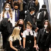 Pupils at Rosshall Academy wear face coverings last year