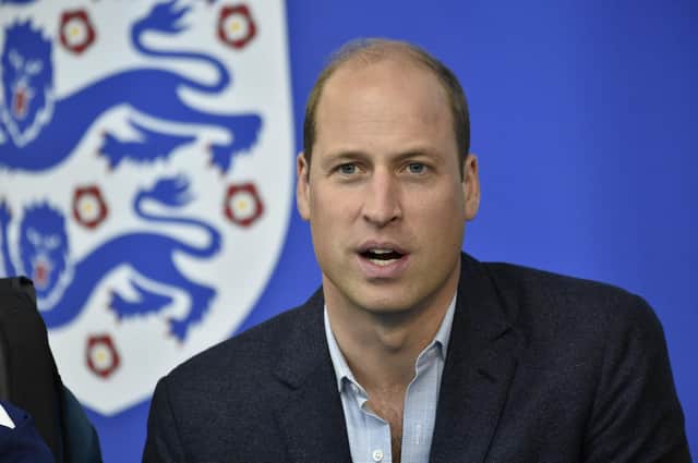 Prince William, Prince of Wales during a visit to England's national football centre at St George's Park.