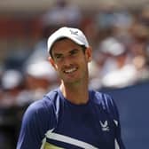 Andy Murray is all smiles during his victory over Emilio Nava in the second round of the US Open. (Photo by Julian Finney/Getty Images)