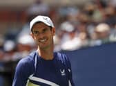 Andy Murray is all smiles during his victory over Emilio Nava in the second round of the US Open. (Photo by Julian Finney/Getty Images)