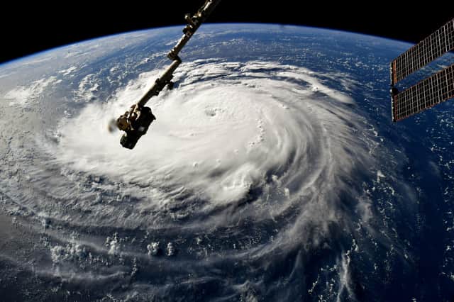 Hurricane Florence gains strength in the Atlantic Ocean in 2018, in a picture taken from the International Space Station by astronaut Ricky Arnold (Picture: Nasa via Getty Images)