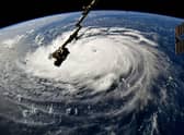 Hurricane Florence gains strength in the Atlantic Ocean in 2018, in a picture taken from the International Space Station by astronaut Ricky Arnold (Picture: Nasa via Getty Images)