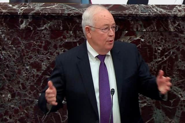 Attorney Ken Starr speaks as U.S. President Donald Trump's legal team resumes its presentation of opening arguments in Trump's Senate impeachment trial