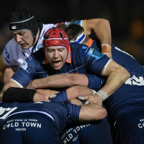 Edinburgh's Grant Gilchrist in action during the defeat to Glasgow Warriors at Scotstoun Stadium last Friday. (Photo by Craig Williamson / SNS Group)