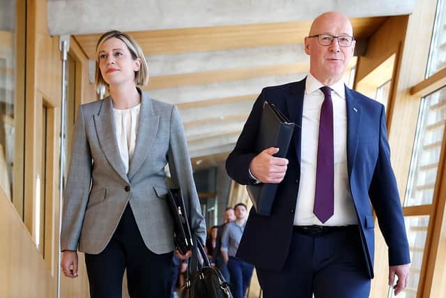 Deputy First Minister Jenny Gilruth, pictured with First Minister John Swinney, says the SNP government's approach to tax is based on fairness (Picture: Jeff J Mitchell/Getty Images)