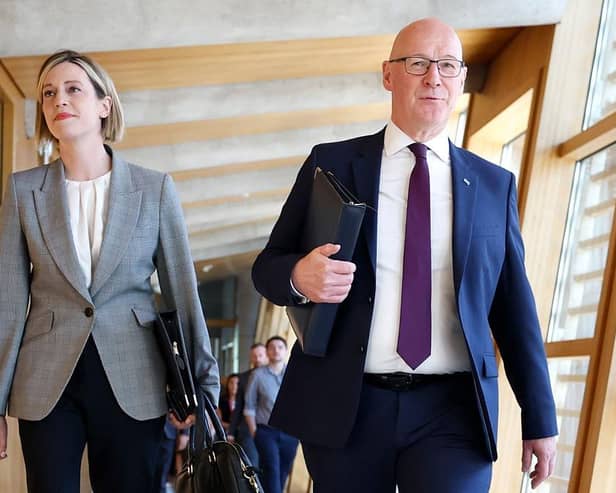 Deputy First Minister Jenny Gilruth, pictured with First Minister John Swinney, says the SNP government's approach to tax is based on fairness (Picture: Jeff J Mitchell/Getty Images)