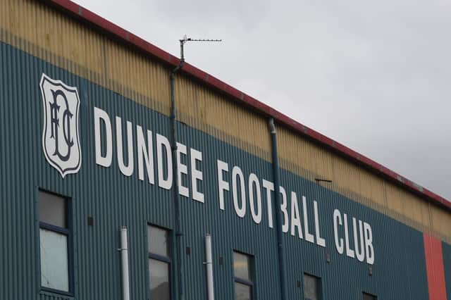 DUNDEE, SCOTLAND - APRIL 02: A general stadium view of Dens Park.