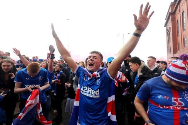 Rangers fans took to the streets after the team won the league.