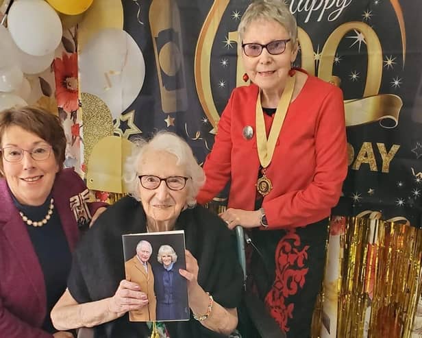 Lunan Court - Resident Leonora Meek celebrating her 100th birthday