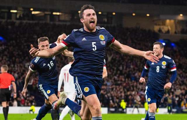 John Souttar provided one of the moments of the season with his goal against Denmark. (Photo by Ross MacDonald / SNS Group)