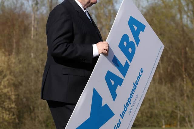 Alba Party leader Alex Salmond at their party manifesto launch at the Falkirk Wheel in Falkirk. Picture: Andrew Milligan/PA Wire