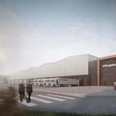 A CGI image of the proposed facility, which would encompass a 300,000-square-foot warehouse for storage and distribution, with associated offices. Picture: contributed.