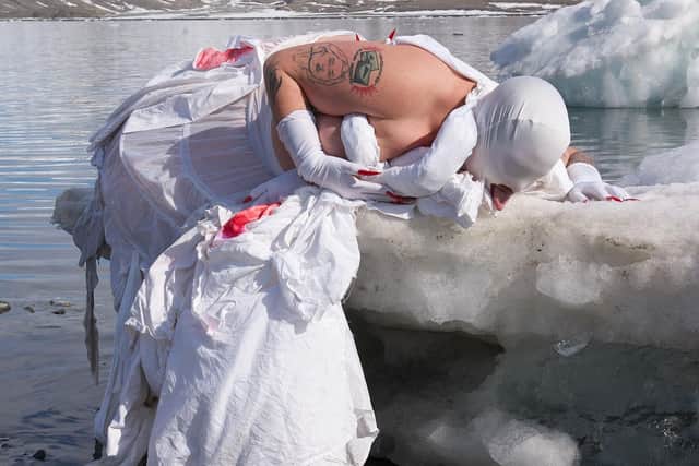 A still from the film After The Ice the Deluge by artist Linda Stupart